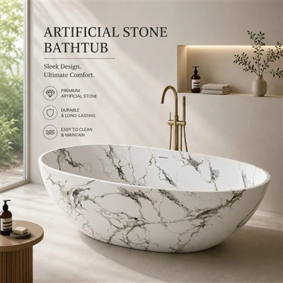 Badewanne aus Kunststein